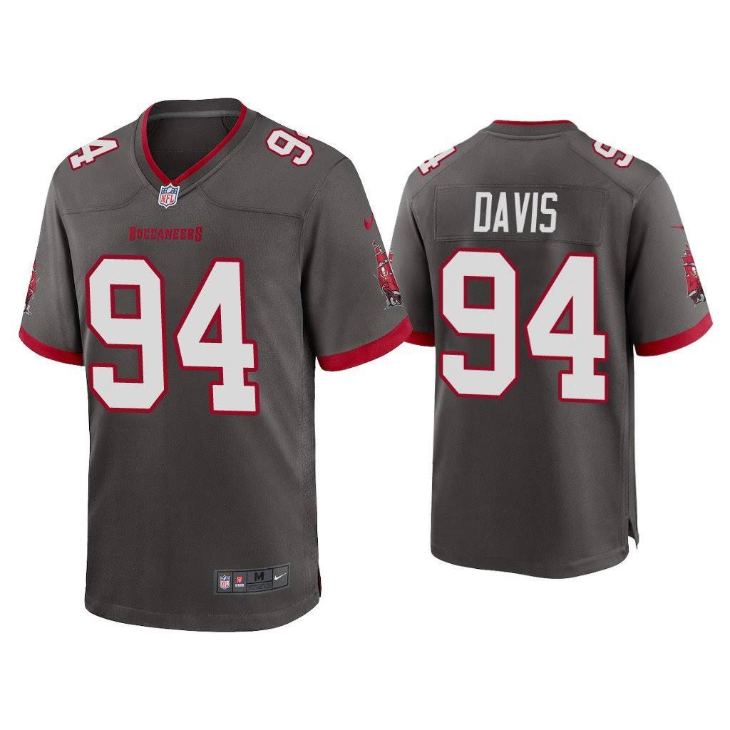Men Tampa Bay Buccaneers #94 Khalil Davis Nike Grey Player Game NFL Jersey->tampa bay buccaneers->NFL Jersey